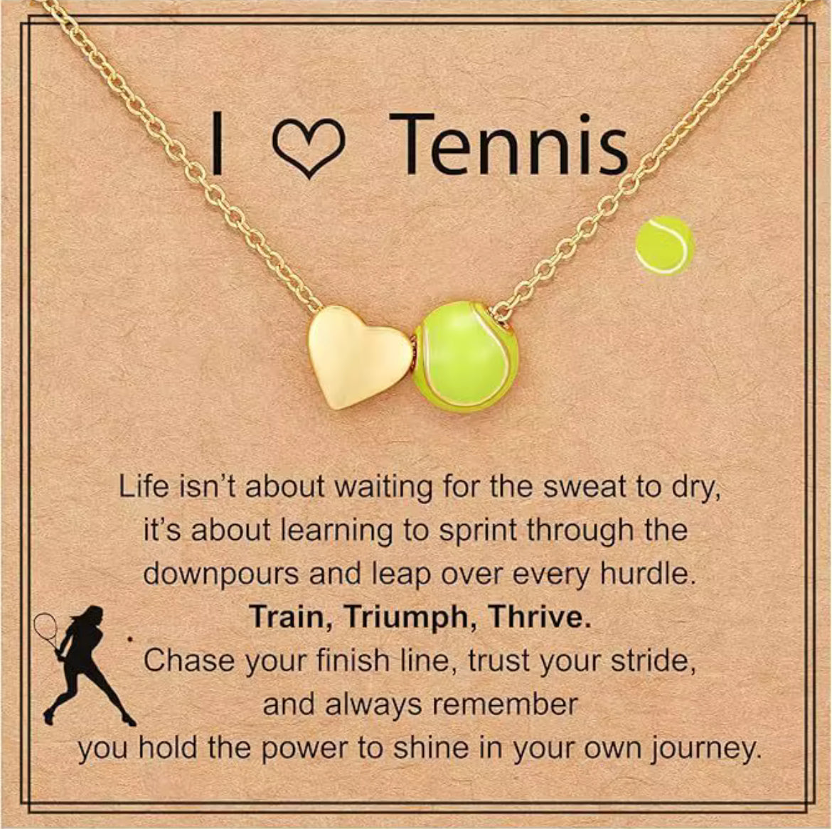 I Love Tennis Necklace