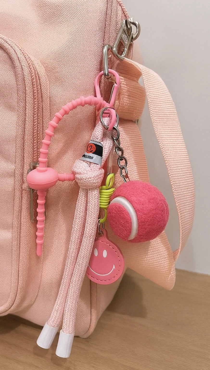 Tennis Ball Bag Charm Keychain